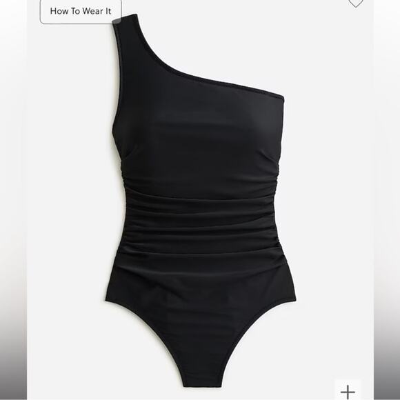 J.Crew Sleek ruched one-shoulder one-piece swimsuit - Picture 2 of 6